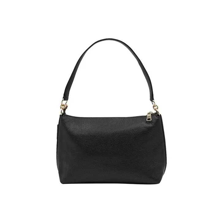 COACH Marlon Pebbled Leather Shoulder Bag Crossbody Bag Handbag Large Size Women's Black-2