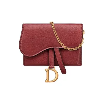 DIOR Saddle Goatskin Saddle Bag, Shoulder Bag Women's Rose Red