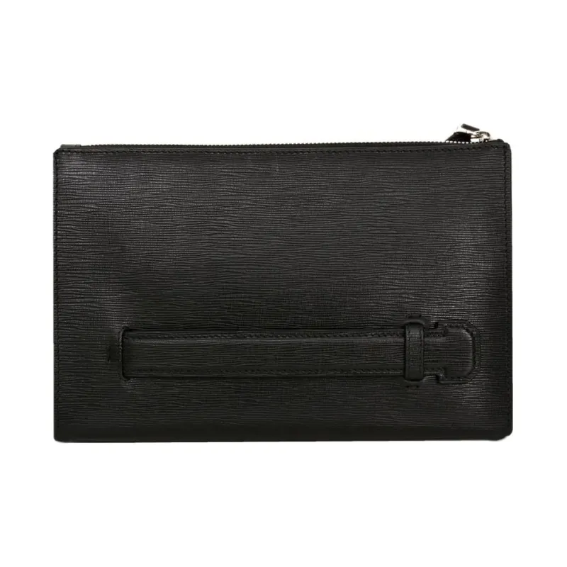 BALLY Cow Leather Clutch Regular Men's Black-3