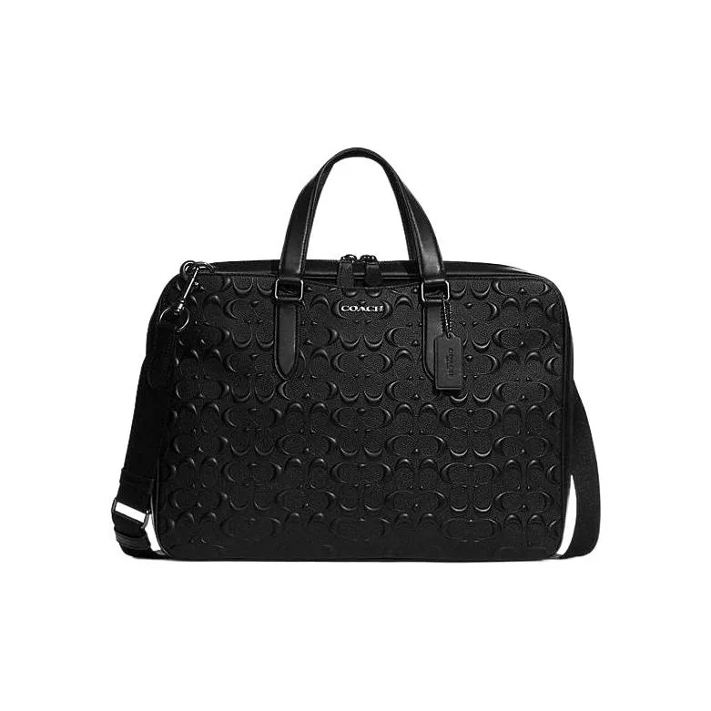 COACH Graham Calfskin Briefcase Shoulder Bag Large Size Men's Black-0