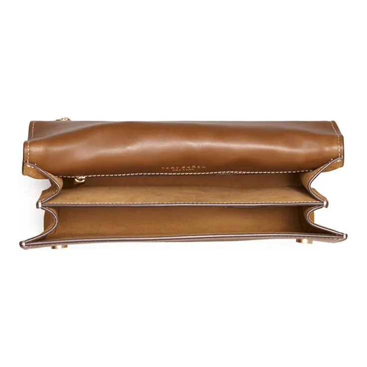 TORY BURCH Miller Leather Trunk Bag Shoulder Bag Crossbody Bag Women's Brown-2