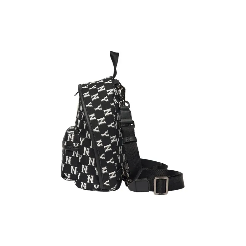 MLB Monogram Collection Polyester Backpack Small Size Unisex Black-2