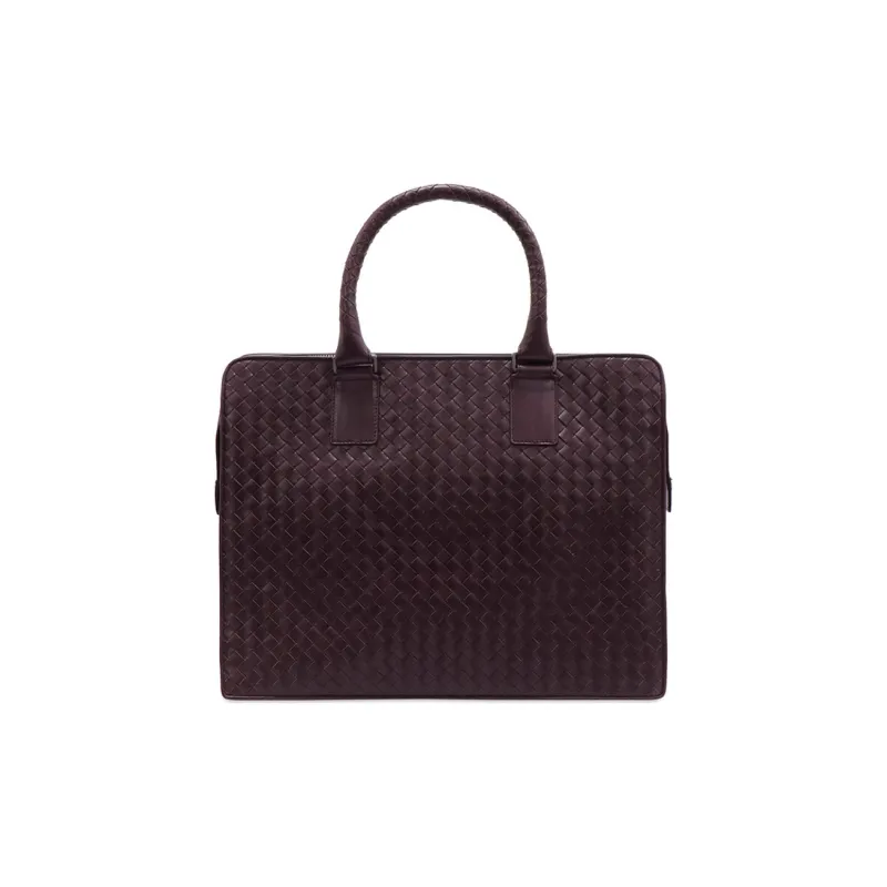 Bottega Veneta Leather Briefcases Men's Dark Brown-0