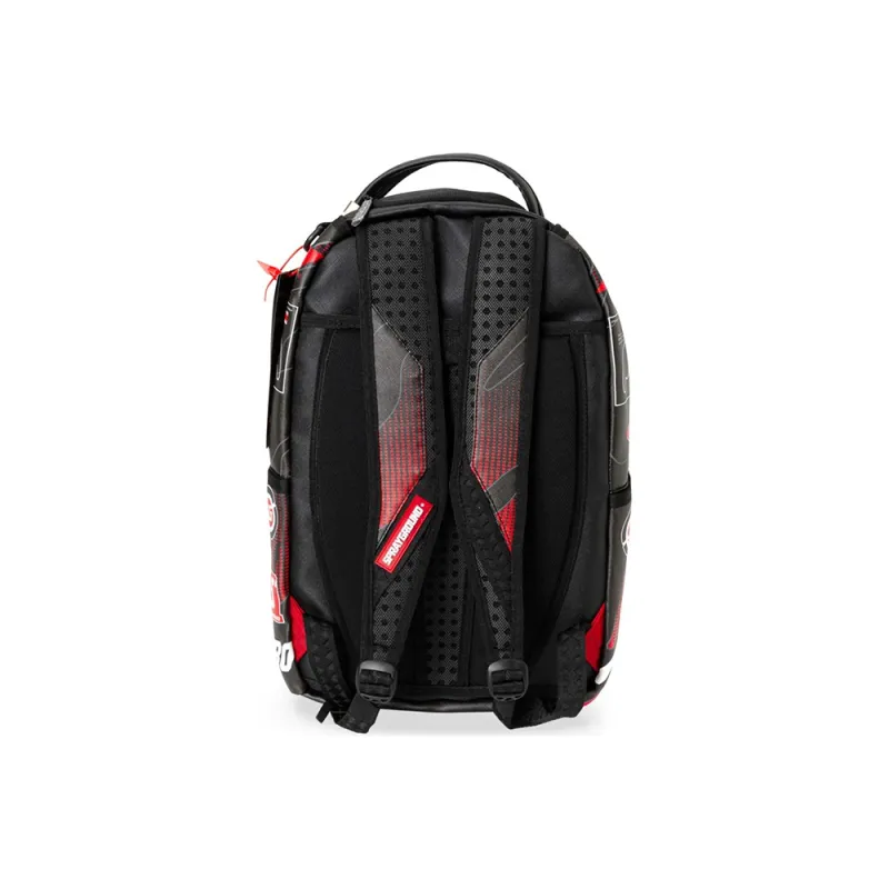 SPRAYGROUND F1 Formula One Collaboration Canvas Backpack Tubas Unisex Black Red Color Scheme-3