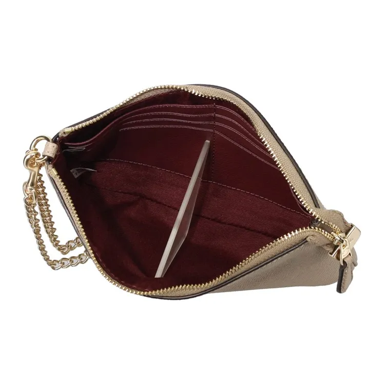 COACH Wristlet PVC Clutch Large Size Women's Brown-5