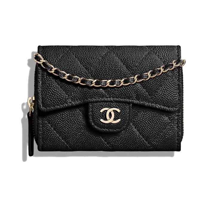 CHANEL Caviar Calfskin Shoulder Bag, Crossbody Bag, Wallet Women's Black-0