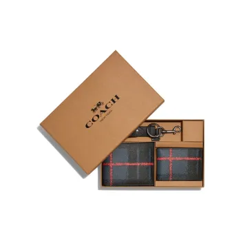 COACH 3 IN 1 Wallet Cow Leather Wallet Men's Black
