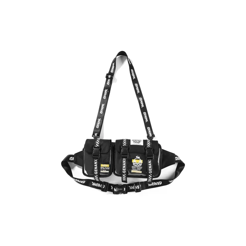 GENANX Polyester Combination Bag, Fanny Pack, Crossbody Bag Regular Unisex Black-2