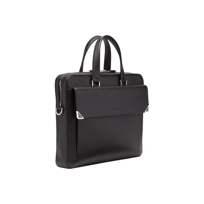 FERRAGAMO Leather Briefcases Men's Black-1