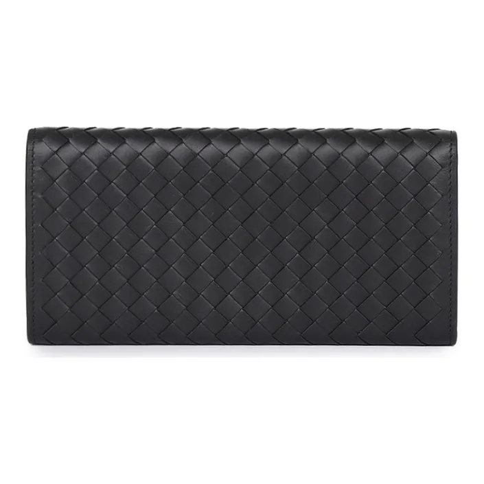 Bottega Veneta Calfskin Wallet Unisex Black-0