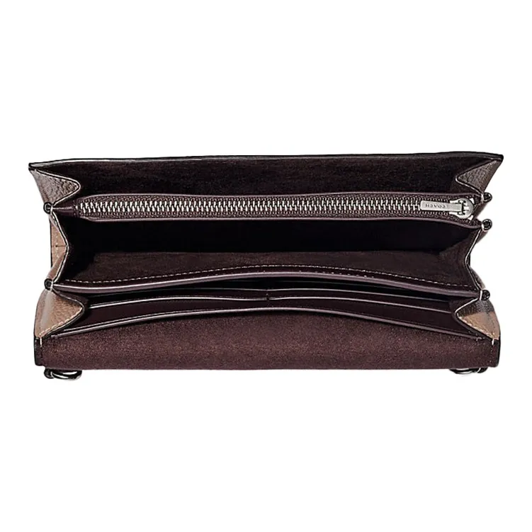 COACH Leather Chain Bag Shoulder Bag Crossbody Bag Clutch Small Size Women's Light Brown-2