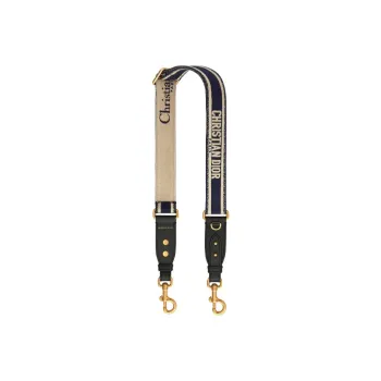 DIOR Embroidery Shoulder Strap With Loop Bag Strap Women's Dark Blue