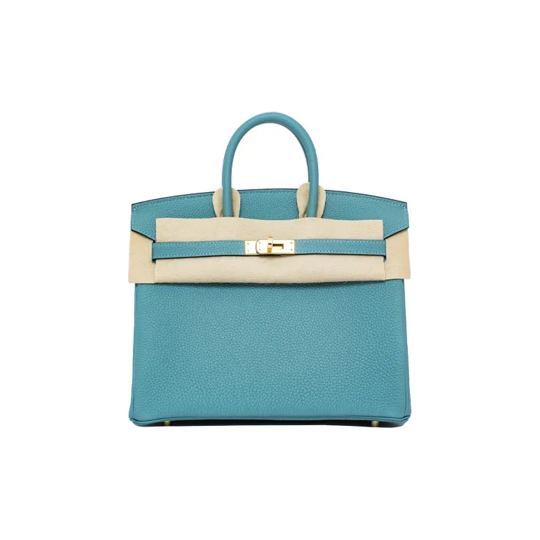 HERMES Birkin TOGO Leather Cow Leather Birkin Bag Regular Women's Celestial Blue-0