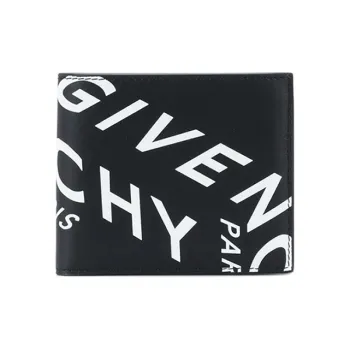 GIVENCHY Leather Card Holder, Wallet Regular Men's Black/White