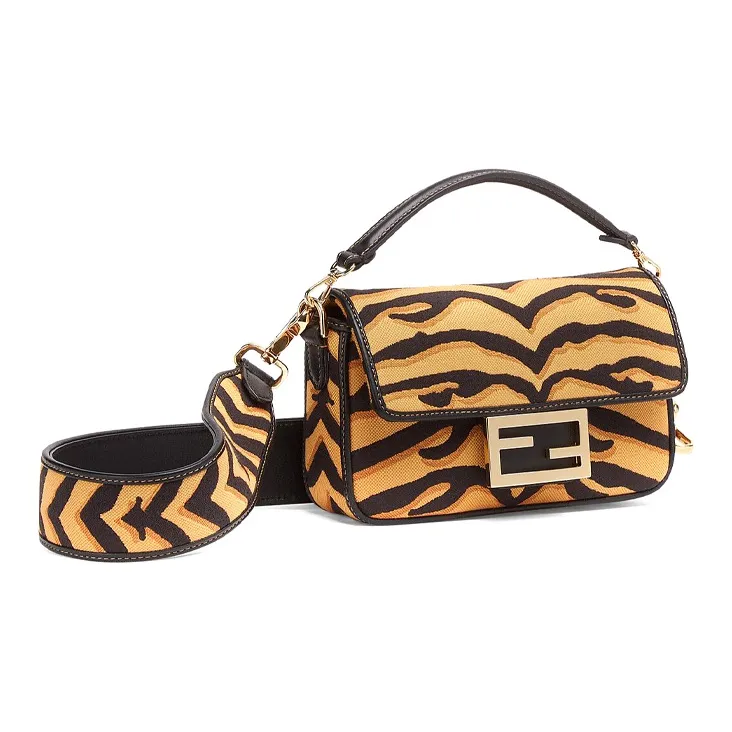 FENDI Baguette Calfskin Baguette Bag Handbag Shoulder Bag Crossbody Bag Mini Women's Deep Yellow/Black-1