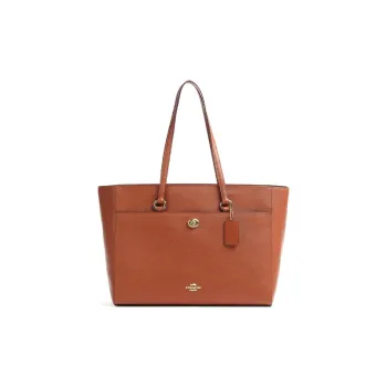 COACH Folio Cow Leather Tote Bag, Shopping Bag, Handbag, Shoulder Bag Large Size Women's Brown