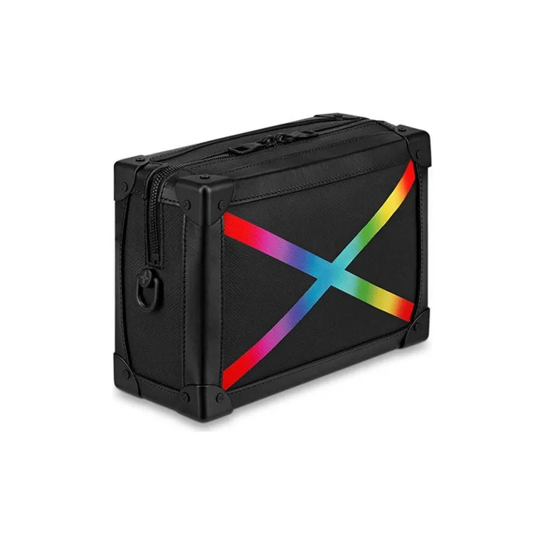 LOUIS VUITTON Soft Trunk Taiga Black/Rainbow-1