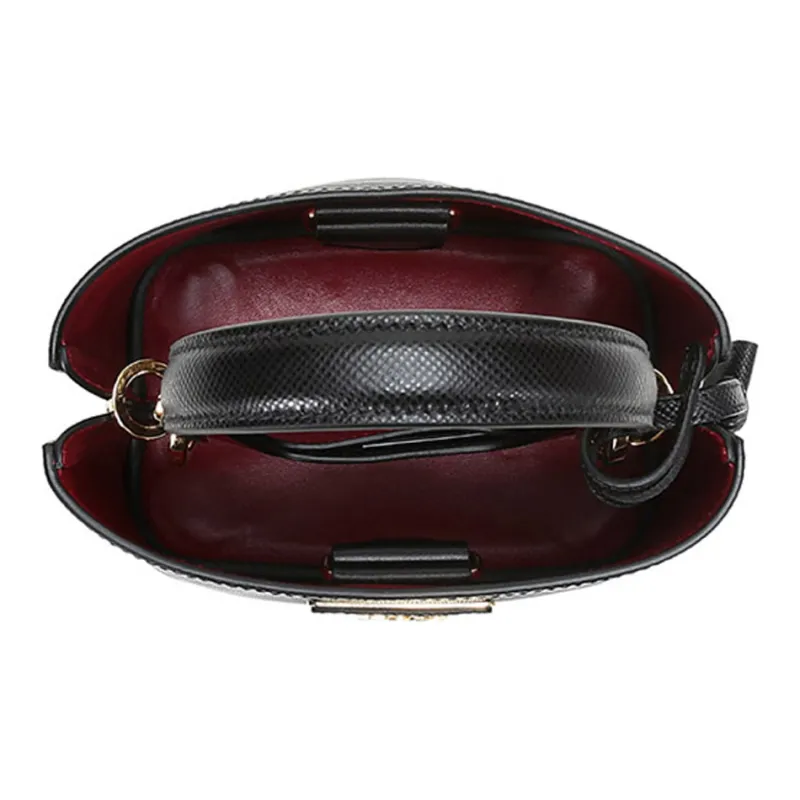 PRADA Saffiano Leather Material Handbag Crossbody Bag Regular Women's Black-5