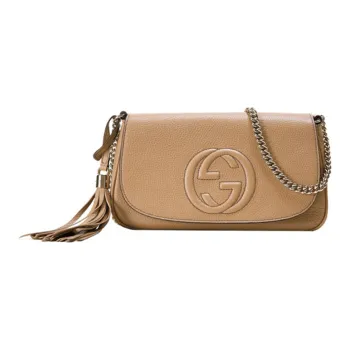 GUCCI Leather Crossbody Bag, Shoulder Bag Women's Yellow