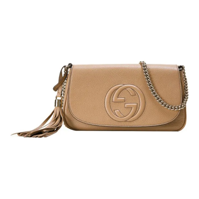 GUCCI Leather Crossbody Bag, Shoulder Bag Women's Yellow-0