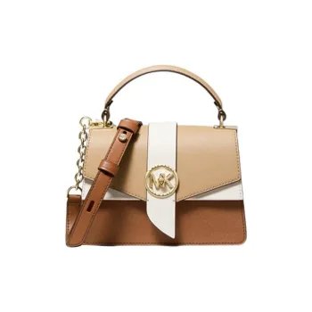 MICHAEL KORS Cow Leather Envelope Bag Crossbody Handbag Shoulder Bag Women's Walnut Brown Camel Milk White Multicolor