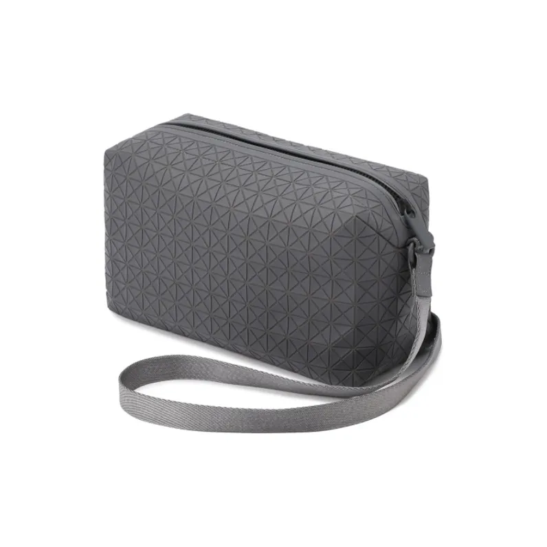 ISSEY MIYAKE KuroSaddle Cotton With Cow Leather Small Square Bag Shoulder Bag, Crossbody Bag Unisex Gray-2