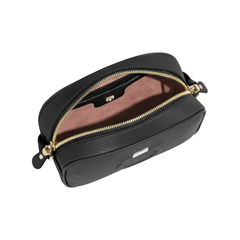 FERRAGAMO Cow Leather Camera Bag Shoulder Bag Crossbody Bag Women's Black-3