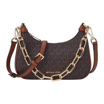 MICHAEL KORS Artificial Leather Shoulder Bag Baguette Bag Handbag Shoulder Bag Women's Dark Brown & Acorn Brown