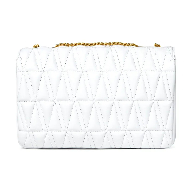 FANSIZHE Virtus Leather Chain Bag Shoulder Bag Crossbody Bag Women's White-2