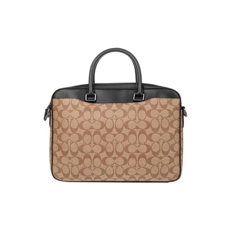 COACH Beckett PVC Laptop Bags Briefcase Shoulder Bag Crossbody Bag Handbag Large Size Men's Khaki-3