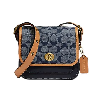 COACH Rambler PVC Messenger Bag Shoulder Bag Crossbody Bag Mini Women's Denim Blue Monogram