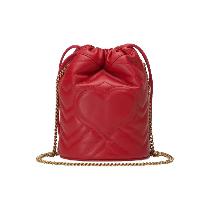 GUCCI GG Marmont Bucket Bag Mini Hibiscus Red-1