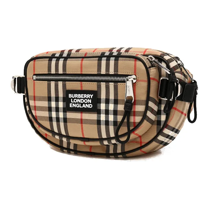Burberry Vintage Leather Fanny Pack Sling Bag Crossbody Bag Shoulder Bag Unisex Archive Beige-3