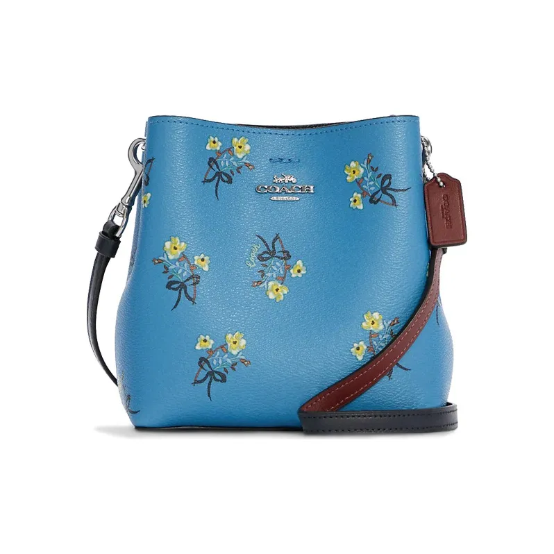COACH Town Leather Tote Bag, Shopping Bag, Bucket Bag, Shoulder Bag, Crossbody Bag Small Size Women's Blue-1
