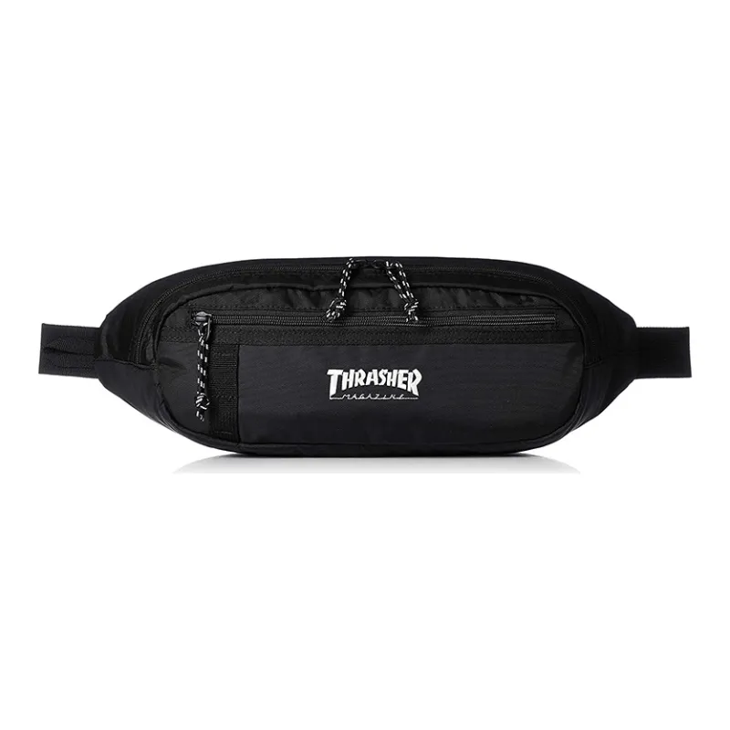 Thrasher Nylon Fanny Pack Regular Unisex Black White Text-0