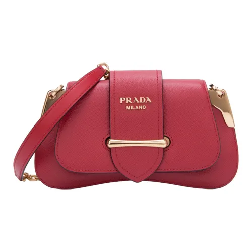 PRADA Sidonie Cow Leather Shoulder Bag Crossbody Bag Handbag Women's Red