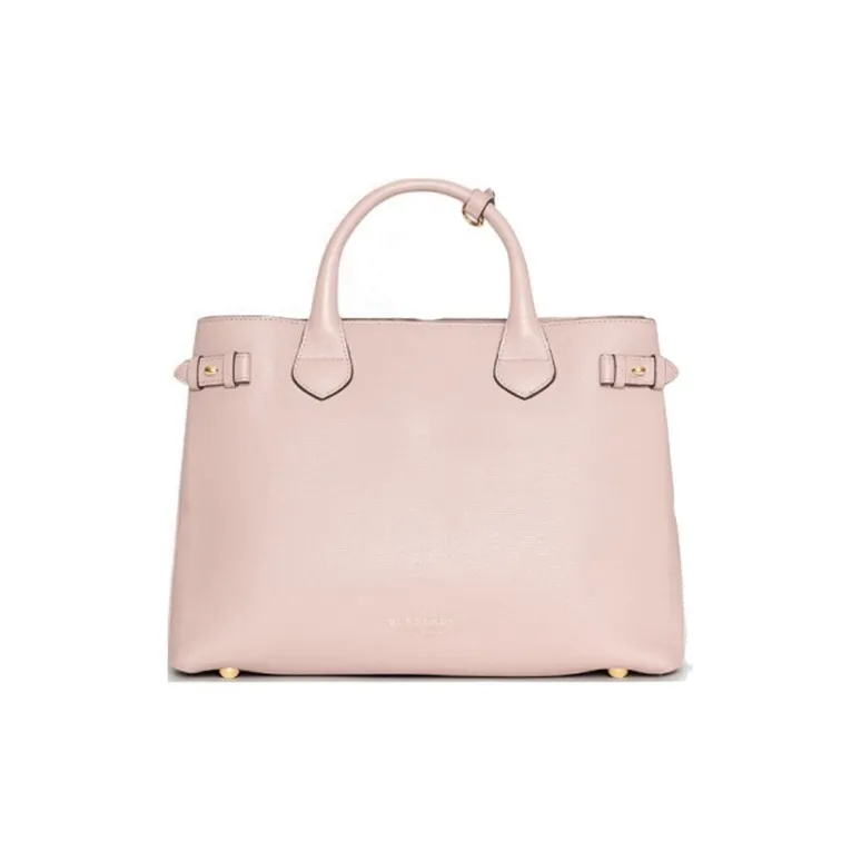 Burberry Cow Leather Handbag One Shoulder Bag Medium Size Women's Light Blue Multicolor-0