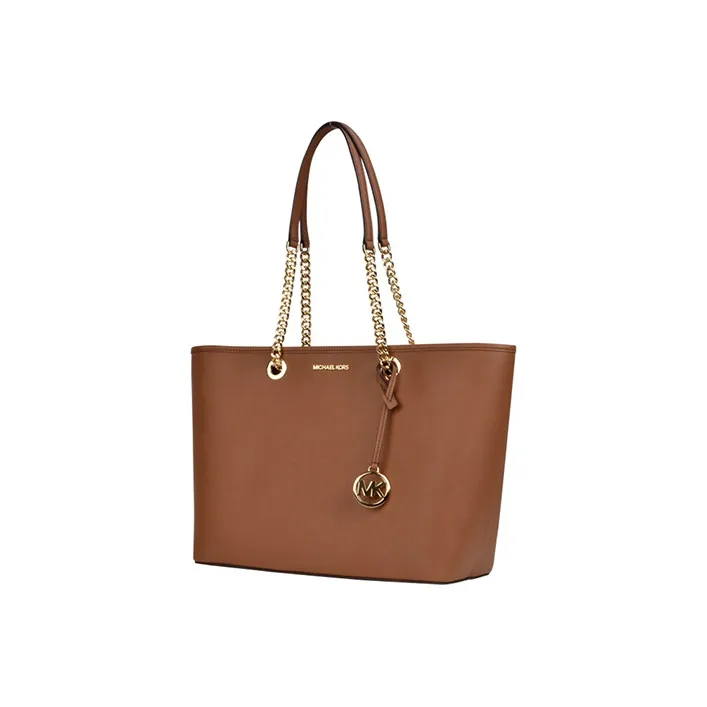MICHAEL KORS Shania Leather Portable Tote Shoulder Bag Large Size Women's Brown-1