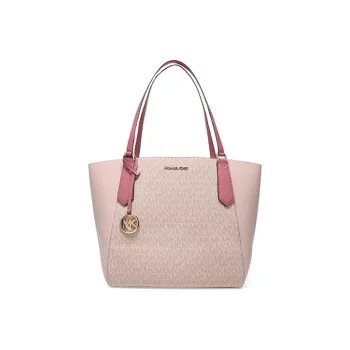 MICHAEL KORS PVC Cow Leather Patchwork Handbag Large Size Women's Pink