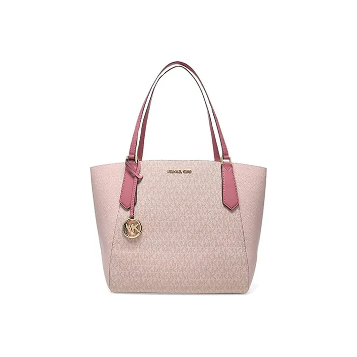 MICHAEL KORS PVC Cow Leather Patchwork Handbag Large Size Women's Pink-0