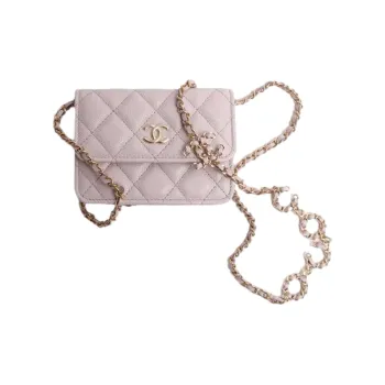 CHANEL 21B Fall Embossed Calfskin With Grains Clutches Shoulder Bag Crossbody Bag Regular Women's Light Pink