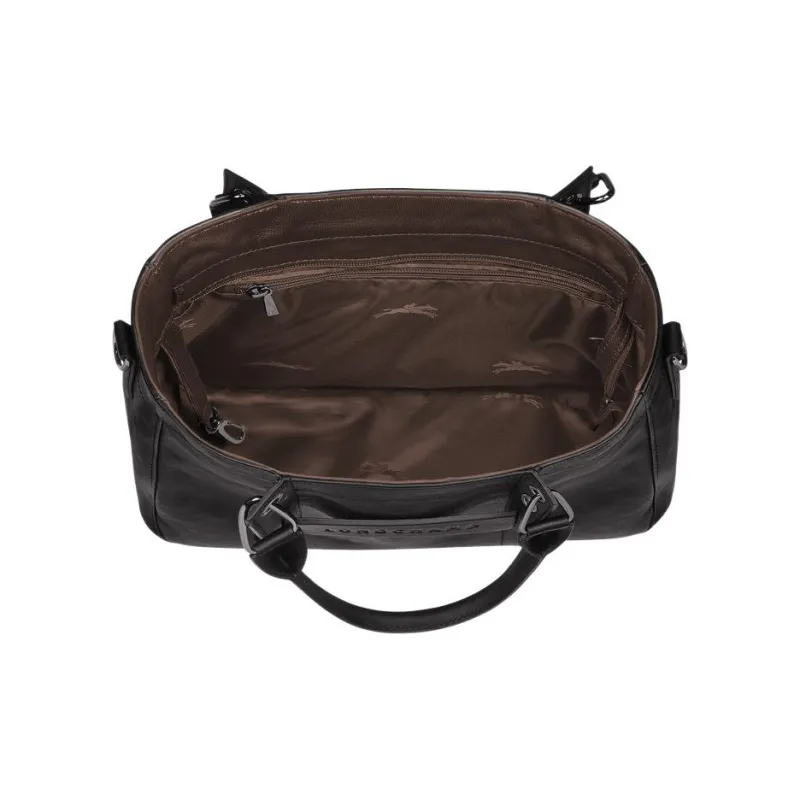 LONGCHAMP 3D Calfskin Briefcase Tote Tote Bag Shopping Bag Crossbody Handbag Small Size Unisex Black-3