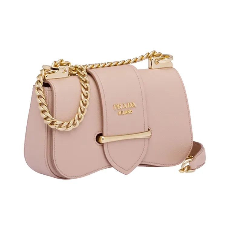PRADA Sidonie Calfskin Shoulder Bag Crossbody Bag Women's Nude Pink-1