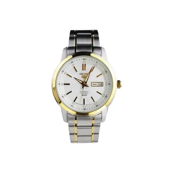 SEIKO Mechanical Movement Stainless Steel Watchband Watch Men's Watches White Dial SNKM92J1