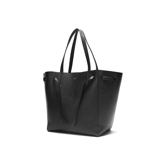 CELINE Calfskin Tote Bag, Shopping Bag, Handbag Women's Black-1
