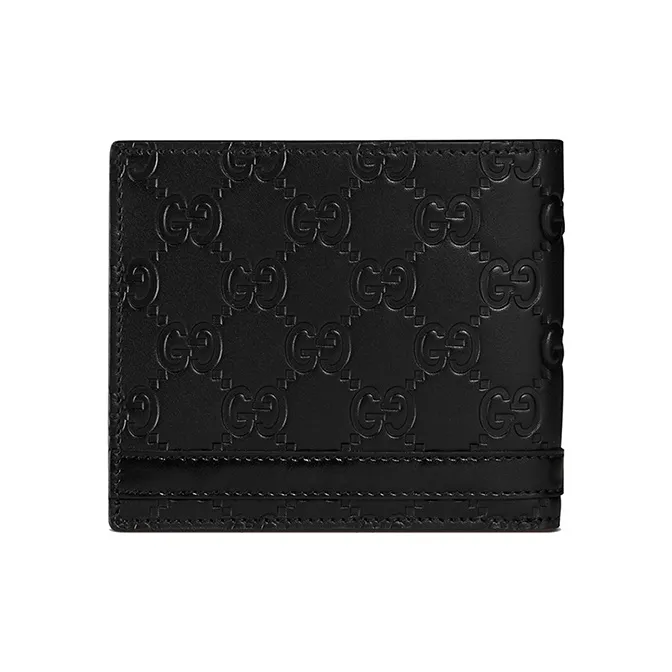 GUCCI Leather Wallet Men's Black-2