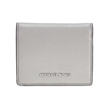 MICHAEL KORS Mercer Leather Wallet Women's Pearl Gray