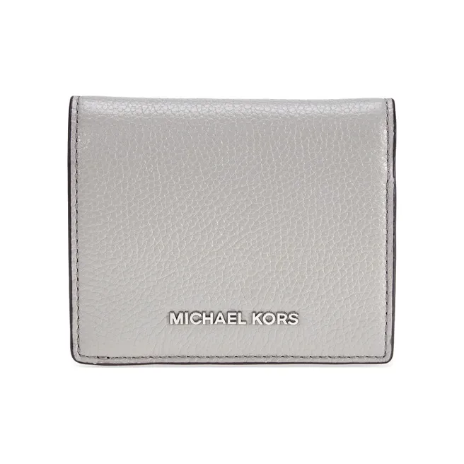 MICHAEL KORS Mercer Leather Wallet Women's Pearl Gray-0