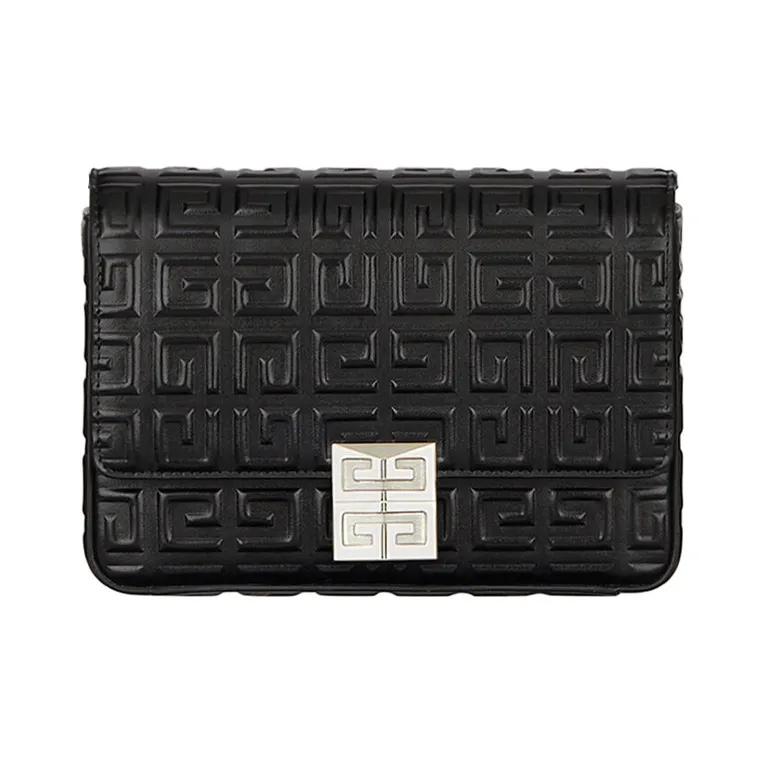 GIVENCHY 4G Cow Leather Patchwork Shoulder Bag Crossbody Bag Medium Size Women's Black-1