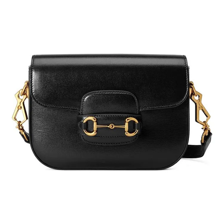 GUCCI Horsebit 1955 Leather Saddle Bag, Crossbody Bag, Shoulder Bag Mini Women's Black-1